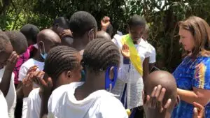 Praying with the children